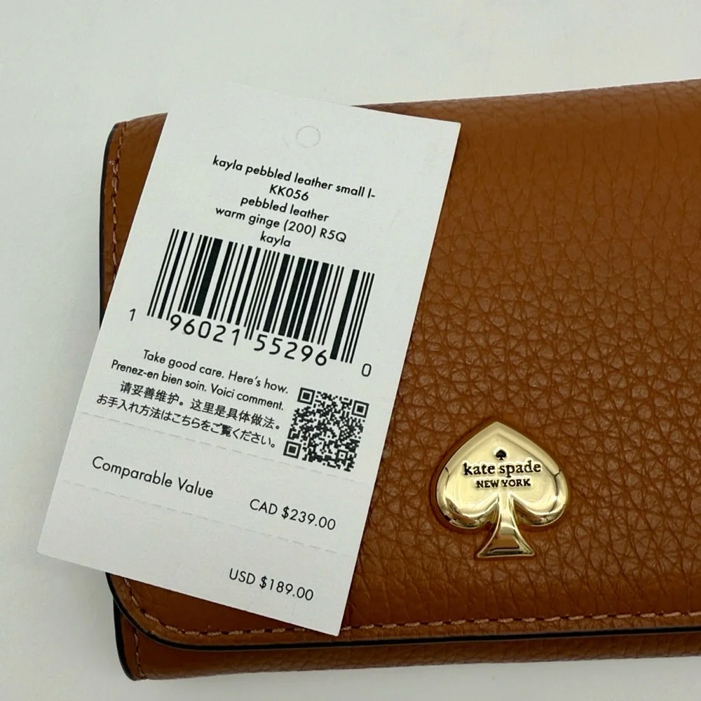 Kate Spade Kayla Small L-Zip Wallet Warm Gingerbread